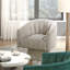 Fauteuil demi-tonneau en velours-412068180