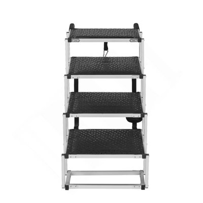 Dog Stair For Cars 4-Step Folding Dog Steps Aluminum Loads Up To 150 Lbs