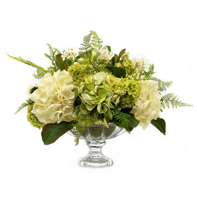 Polysilk Hydrangea Arrangement in Vase