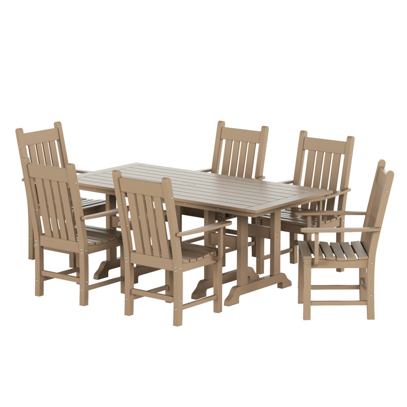 Ensemble de salle à manger rectangulaire pour 6 personnes 71 po Laguna, Brun pâle