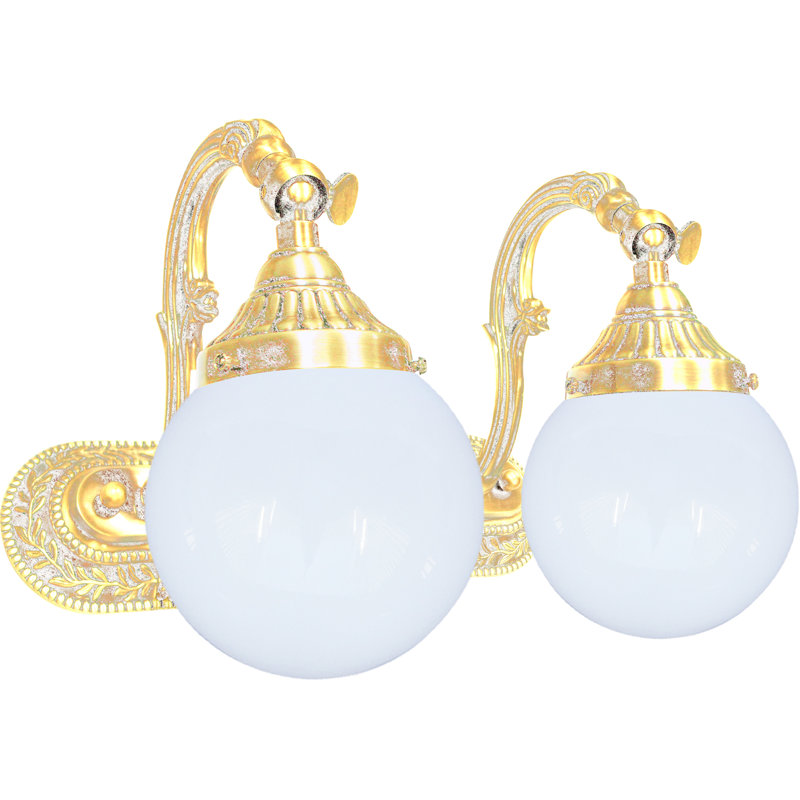 Frazee Solid Brass Armed Sconce, White Patina Gold