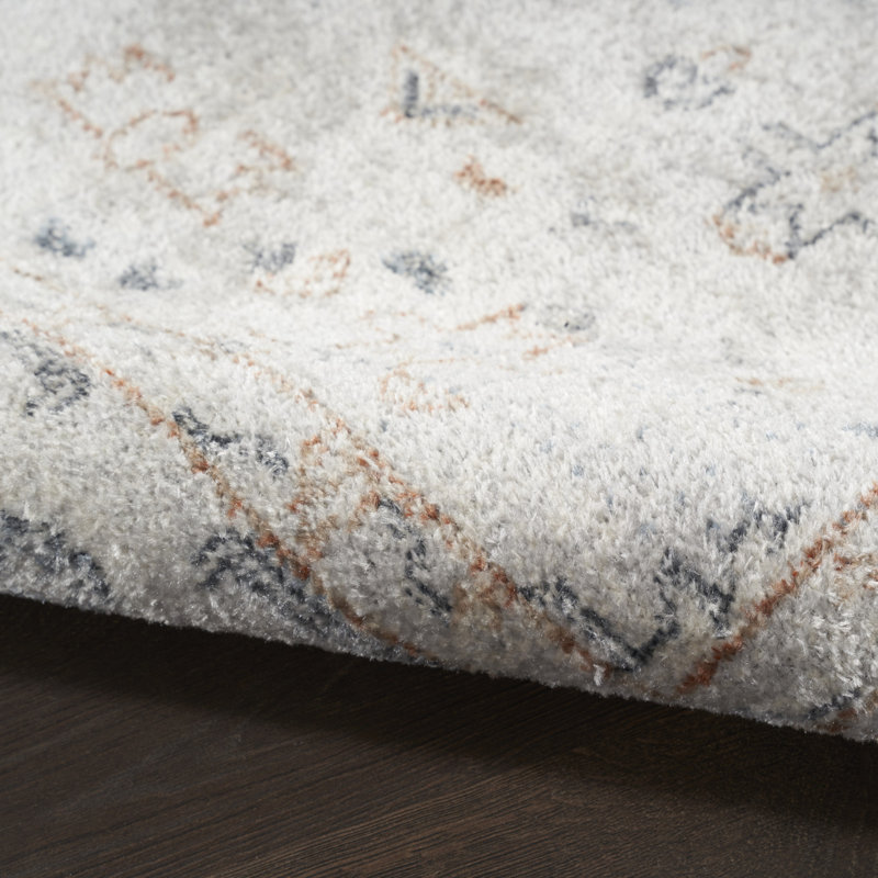 Tapis bleu clair tissé à la machine 8 pi x 10 pi