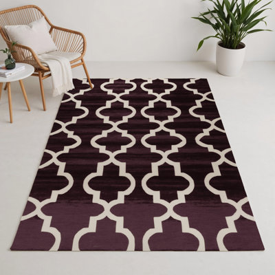 Trellis Brown Indoor and Outdoor Area Rug