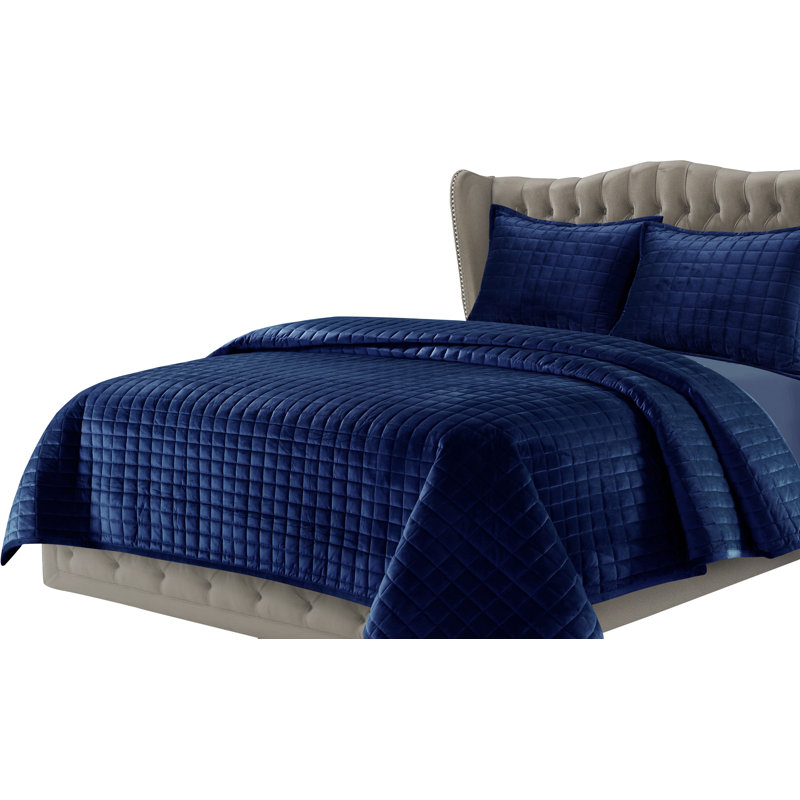 Glam Quilt, Navy Blue, Queen Quilt + 2 Standard Shams