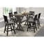 Table de salle à manger à hauteur de comptoir grise, bois massif rectangulaire, 6 options de gris, matériau en bois pour le dîner