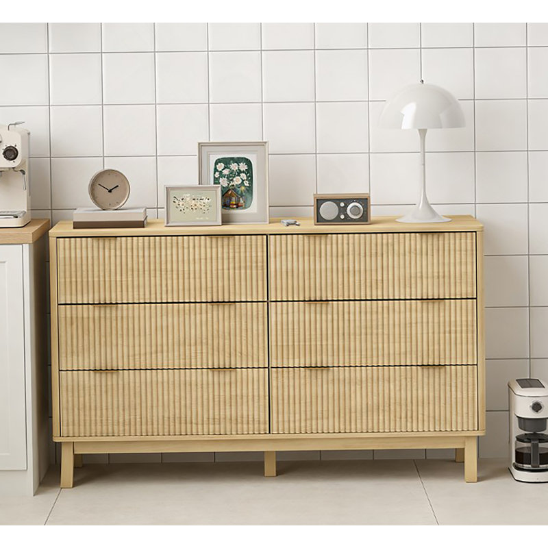 Commode à 6 tiroirs pour la maison, Bois naturel
