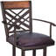 Chaise de bar 41 po en similicuir et fer brun
