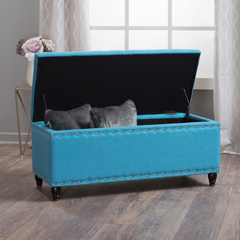 Flip top Storage Bench, Teal