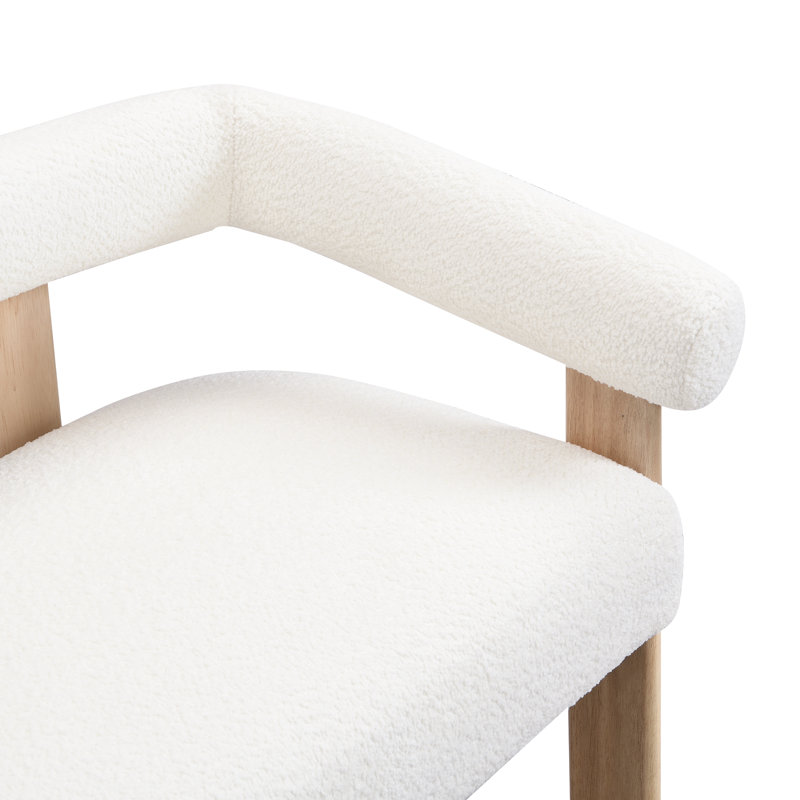 Causeuse ronde avec accoudoirs (beige et naturel)