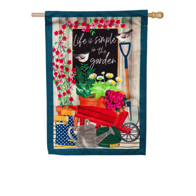 Lin à 2 côtés 44 x 28 po life house drapeau de jardin