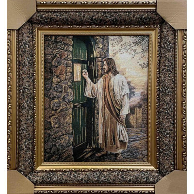 Tapisserie encadrée «Jesus Knocking On»