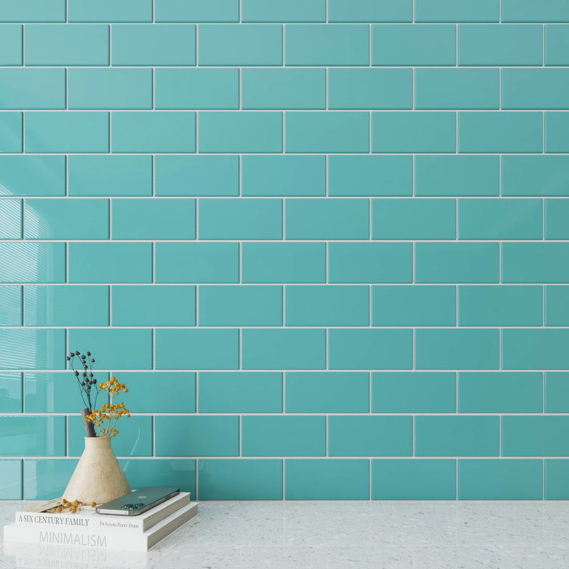 Subway Glass Tile 3" x 6", Teal