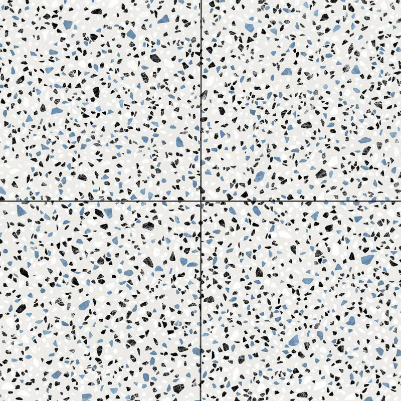 Carreau de mur et de plancher en porcelaine mate 24 po x 24 po Terrazzo 2.0, Blanc classique