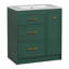 Ensemble de meuble-lavabo classique 30 po, à fixation au sol, avec trois tiroirs, dont un à double couche, avec de longues poignées dorées - parfait pour les petites salles de bain-1872486031