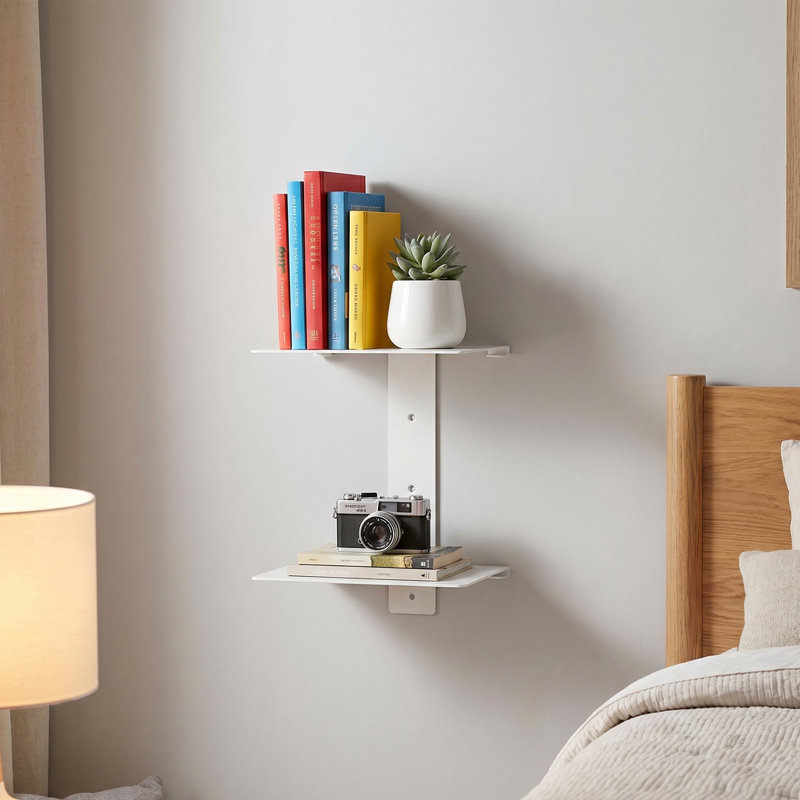 Tablettes murales flottantes Modern Modern, Blanc / Blanc
