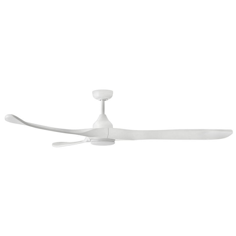 Reze 3 Blade Ceiling Fan with LED Light Kit, Matte White