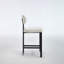Ensemble de 2 tabourets de bar de 26 po avec tabourets de bar en tissu de hauteur comptoir et chaises de cuisine avec pieds en métal noir-725707670