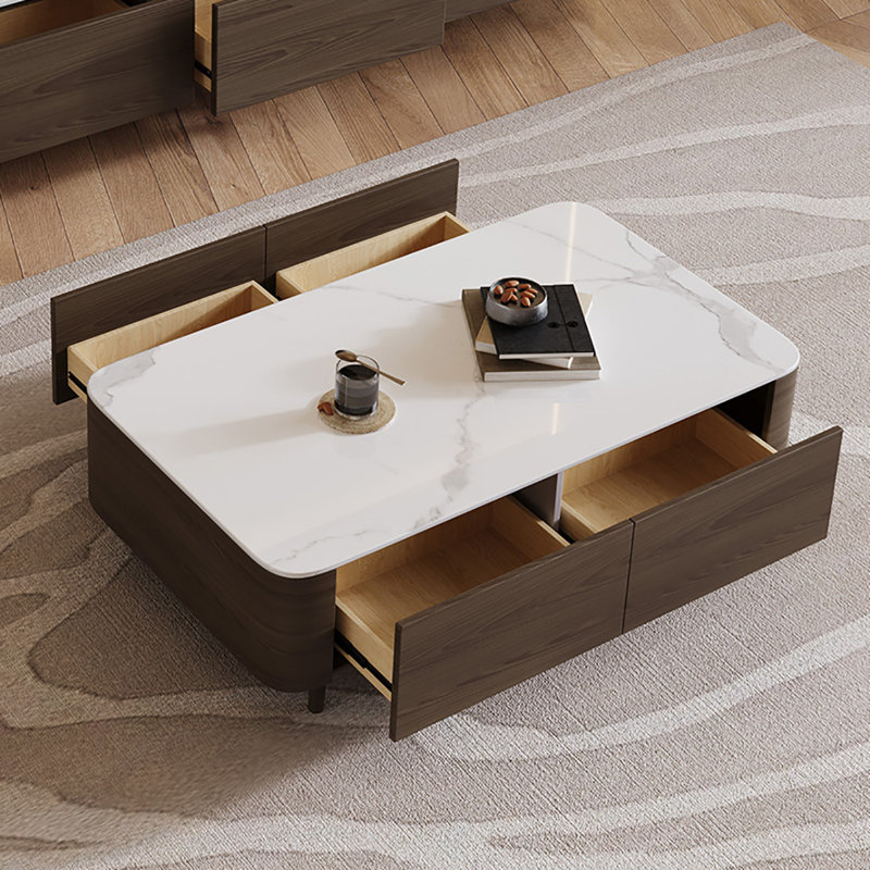 Table basse en noyer, H 17,70 po x L 55,10 po x l 31,50 po