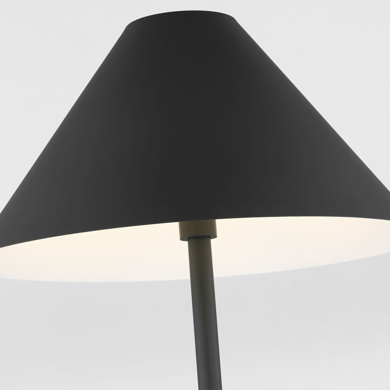 Kelly Wearstler Contra 1 Light Bedroom Home Office Living Room Lamp , Matte Charcoal Black, Matte Charcoal Black