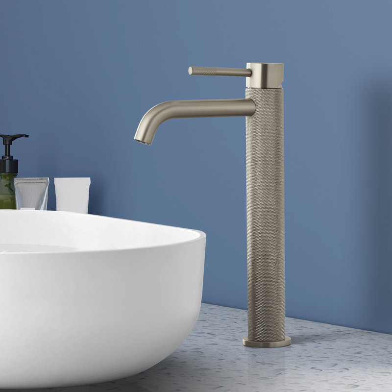 Robinet de salle de bain à poignée simple Topcraft avec bonde escamotable, Nickel brossé