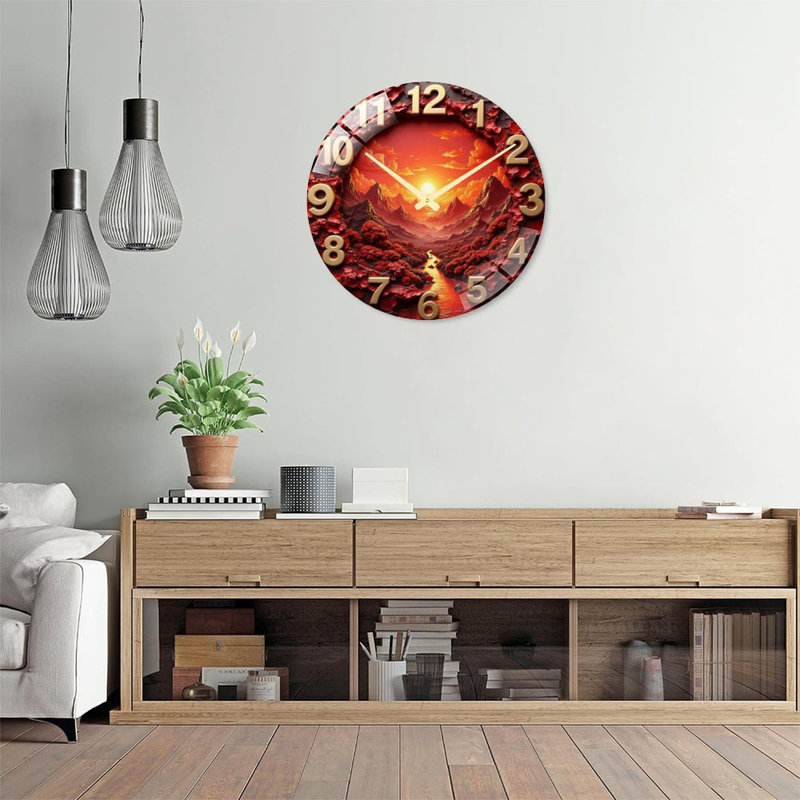 Horloge murale coucher de soleil coucher de soleil