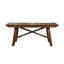 Table de salle à manger rectangulaire 72 pouces Cristal, bois d'acacia massif, brun chêne foncé