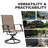 5-piece Patio Outdoor PVC-coated polyester And Metal Dining Set With Umbrella Hole and Faux Wood Tabletop