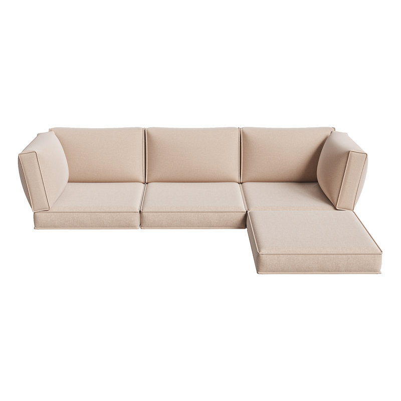 9 housses de coussin de patio de 4 po d'épaisseur 9 pièces - Remplacement hydrofuge pour canapé modulaire 4 places, Beige