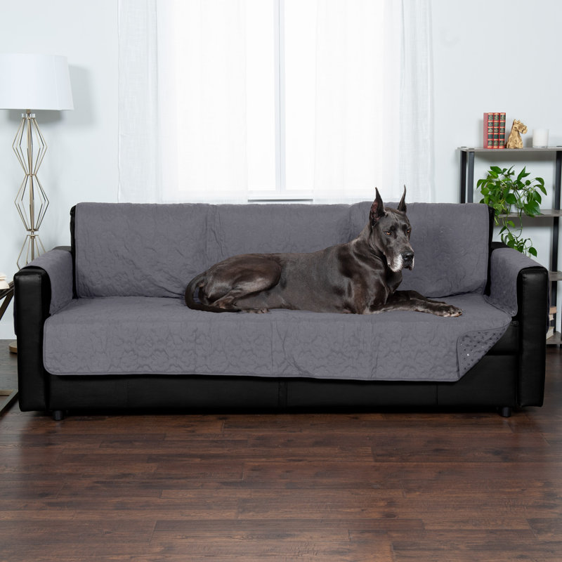 Non-Slip Waterproof Sofa Cover Furniture Protector, Dark Brown, 75" H x 130" W x 0.25" D