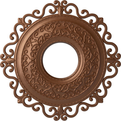Endurathane Orrington Ceiling Medallion, 22"OD x 6 1/4"ID x 1 3/4"P (Fits Canopies up to 6 1/4"), Hand-Painted Polished Copper Finish