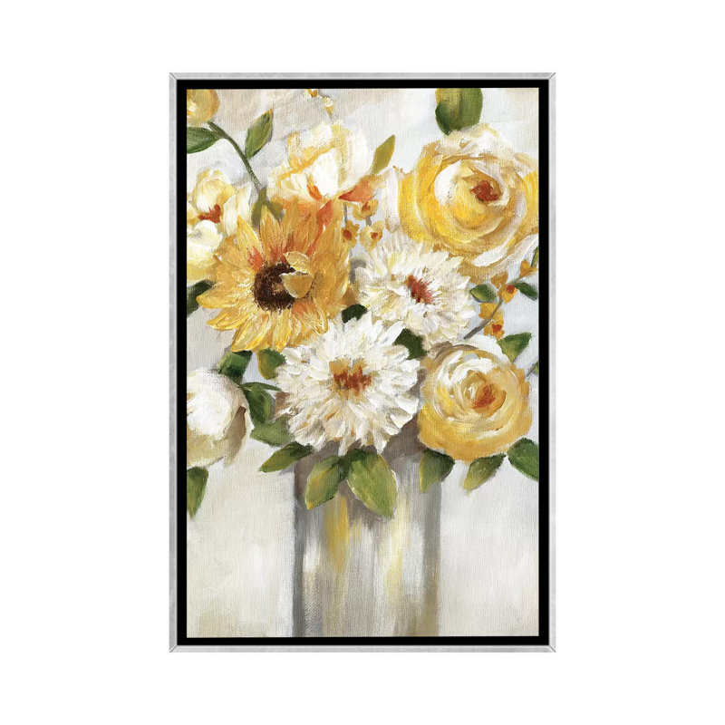 «Sunshine Bouquet» par Nan - impression, H 60 po x l 40po x P 1,5 po, Encadrement argenté