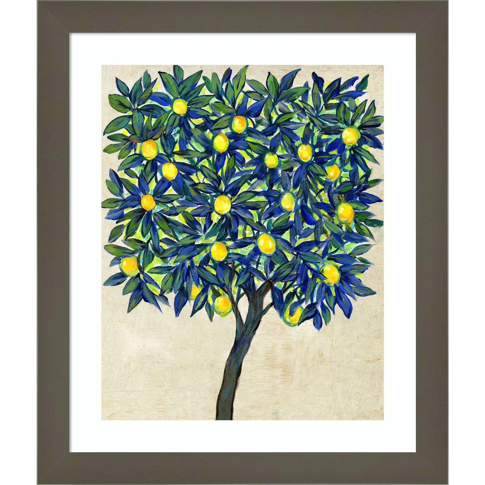 Lemon Tree Composition II by Tim Otoole, 13.17" H x 11.17" W x 0.88" D, Gray
