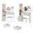 Full Body Mirror Cabinet + Round LED Vanity Table + Cushioned Stool, 17\-1080785586