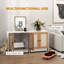 Cat Litter Box Enclosure w/ 2 Cabinets for 2 Cats, White