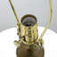 Lampe de table dorée et blanche avec cylindre en verre et base piédestal - 16 po de diamètre x 24 po - Or, blanc, transparent