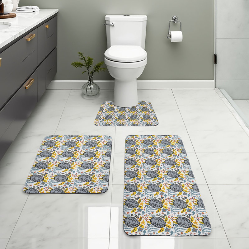  Multicolore ensemble de tapis de salle de bain Turtle