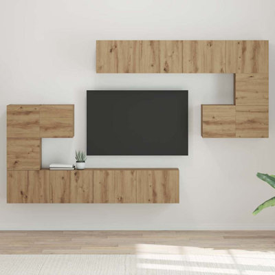 TV Cabinet Set Wall-Mounted 8 Pcs