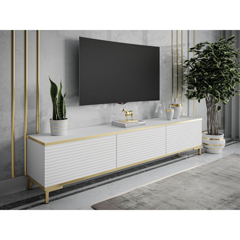 Ameina Unfinished TV Stand for TVs up to 65", White