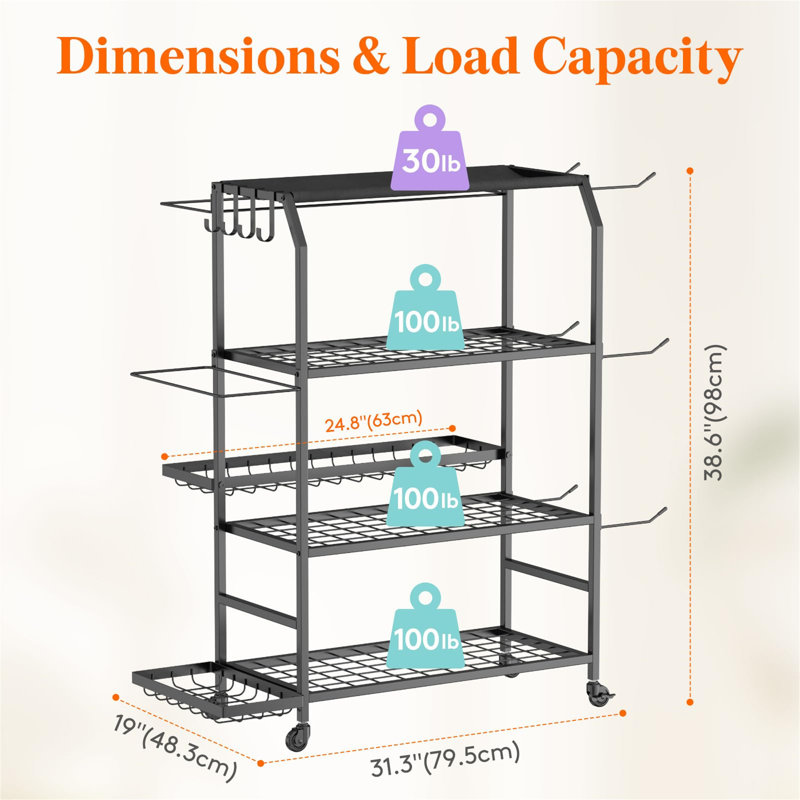 Metal Freestanding Multi-Use Sports Rack