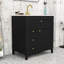 Élégant meuble-lavabo peu encombrant avec lavabo en céramique, tablettes réglables et grand espace de rangement-714341525