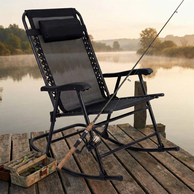 Patio Set Of 2 Folding Leisure Rocking Chair Set