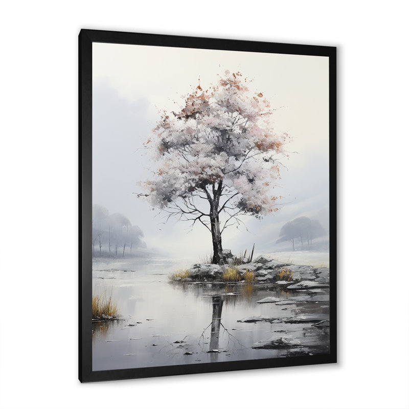 Arbre, murmure silencieuse silencieuse - art mural floral, salon, Cadre photo noir, H 20 po x l 12 po x P 1 po