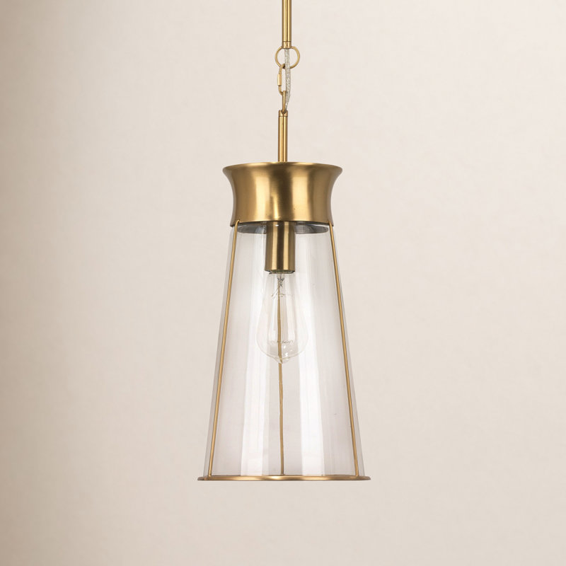 1 - Light Pendant, Antique Brass