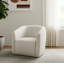 Fauteuil demi-tonneau en tissu beige Gracie Mills