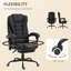 Fauteuil de bureau à massage à 7 points avec roues pivotantes et massage, noir-643015888