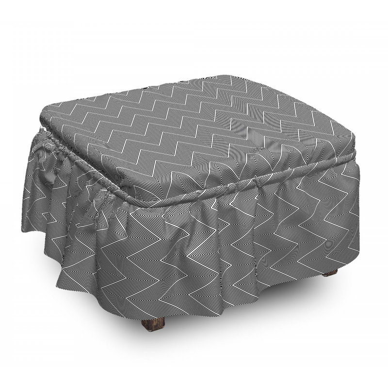 Housse pour repose-pieds zigzags