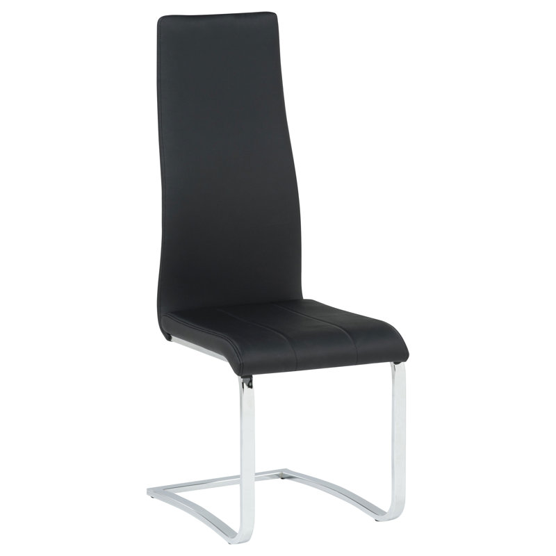 Chaise d'appoint rembourrée Angelisha, Noir, Chrome