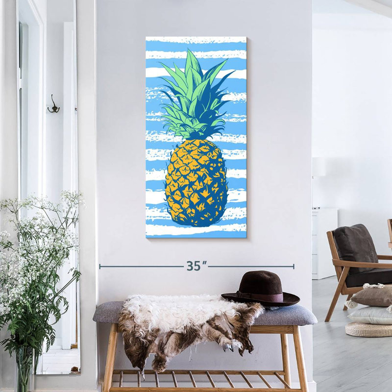 Ananas d'été sur toile, H 36 po x l 18 po x P 1,25 po