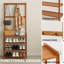 Solid Wooden Hall Tree Coat Stand Garment Hanger with Storage Shelves Shoe Organiser Hallway