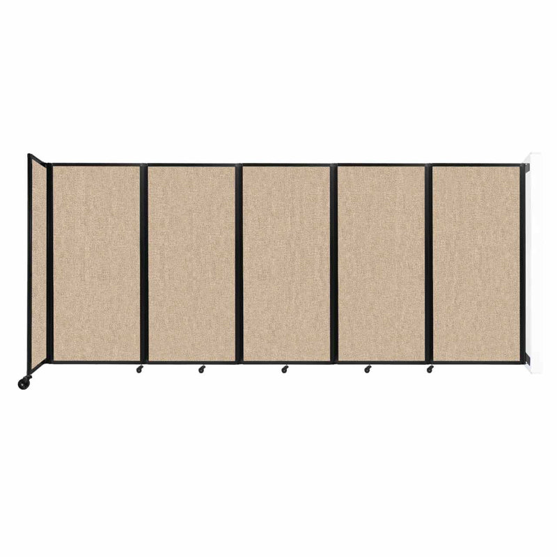 11 - Cloison pliante à panneaux, Beige, 5, H 82 po x l 168 po x P 12 po